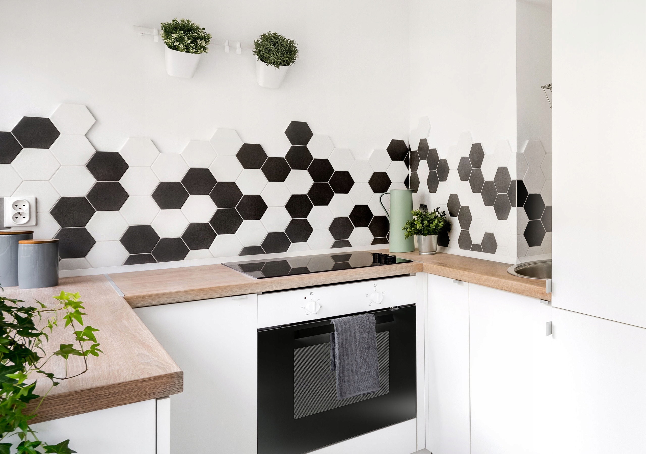 Mozaika Heksagon White&Black