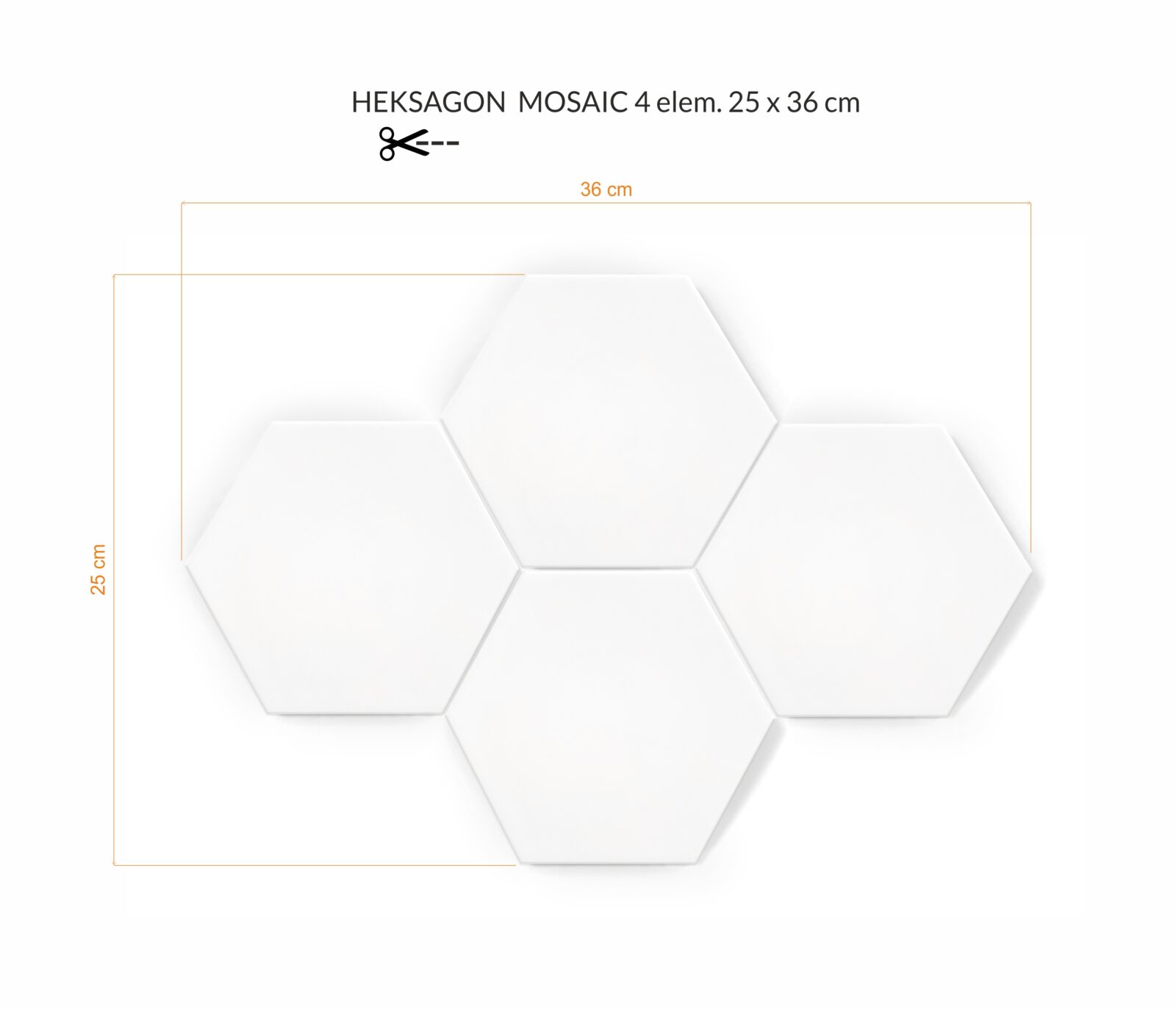 Mozaika Heksagon White Mat - obrazek 4