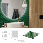 Mozaika 3D Hex Green