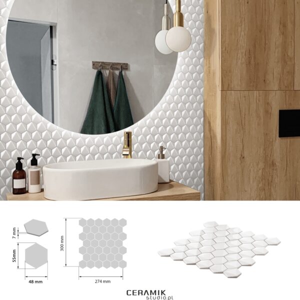 Mozaika 3D Hex Snow