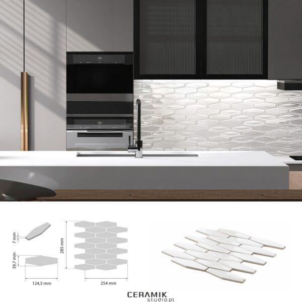 Mozaika Long Hex Snow