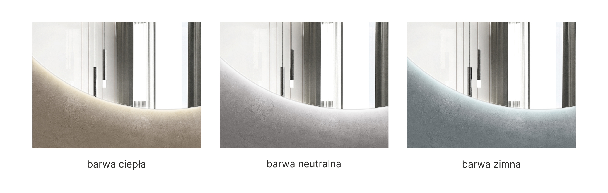 Lustro Okrągłe Podświetlane w Czarnej Ramie - obrazek 4